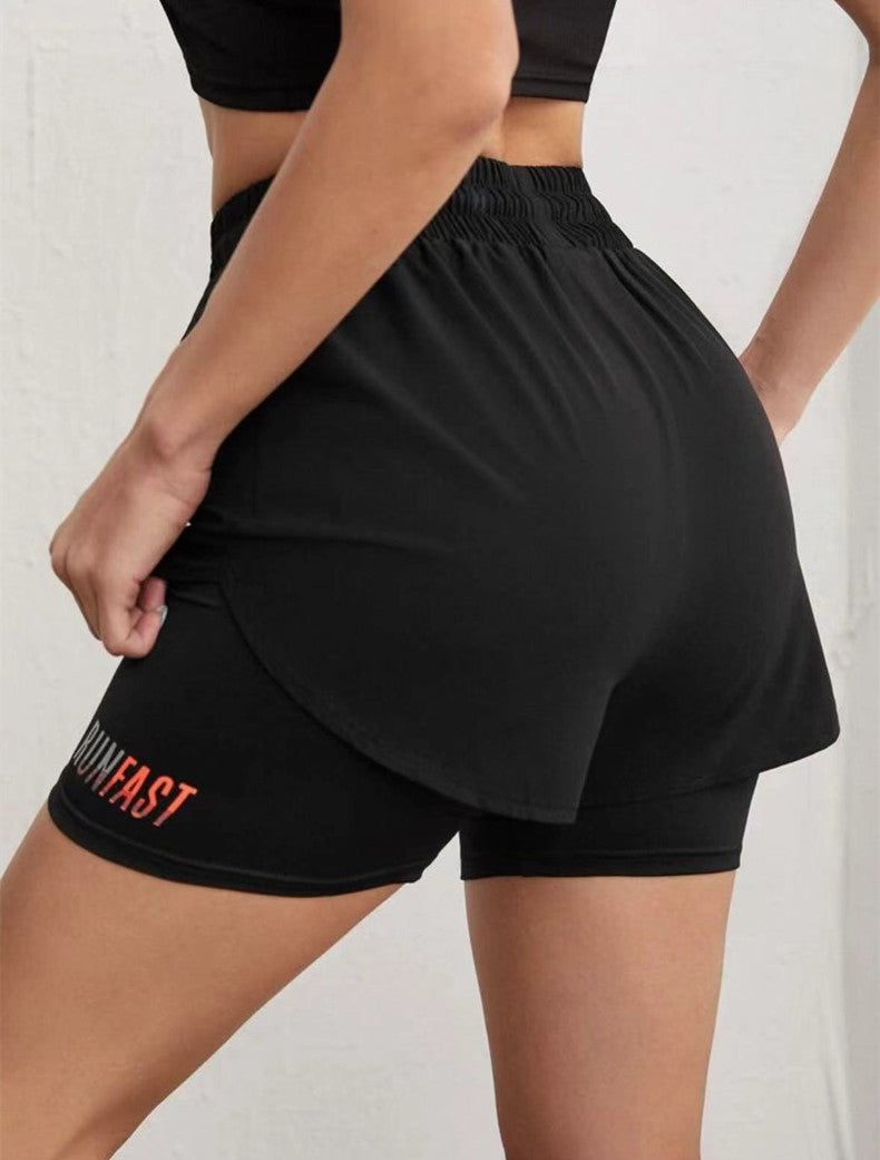 Shorts esportivos femininos 2 em 1